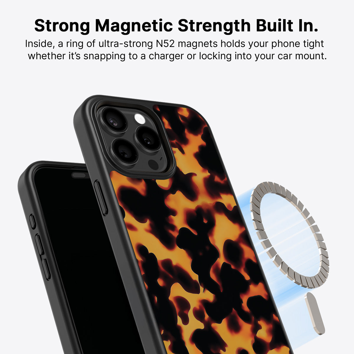Animal Print Designer iPhone 13 Pro Case – Tortoise Shell | MagSafe