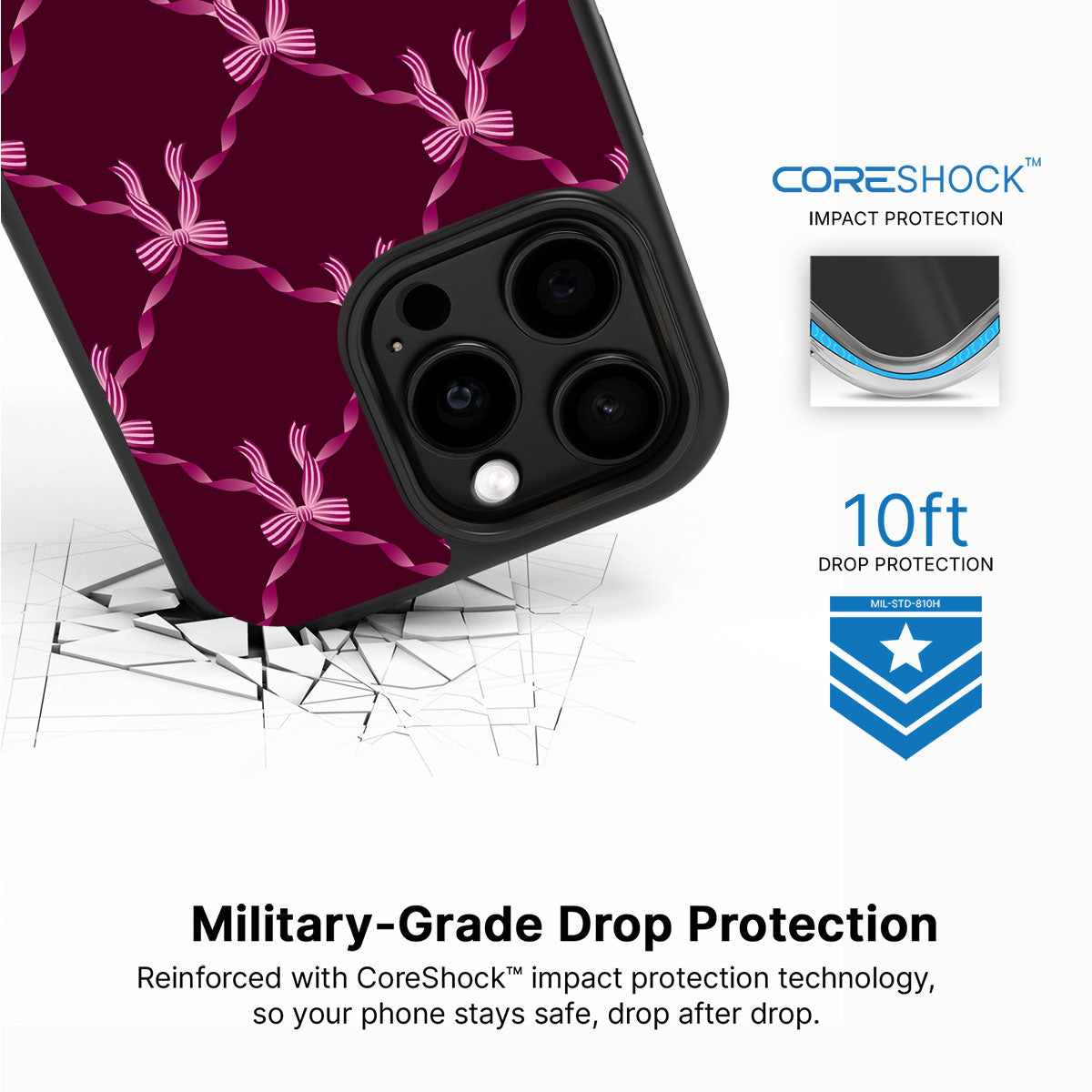 Bordeaux Bow - iPhone 13 Pro Max Case