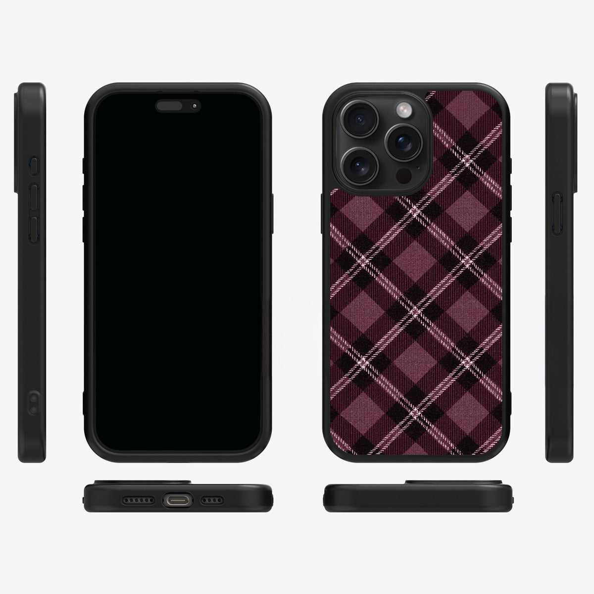 Merlot Weave iPhone 13 Pro Max case cover – multi-angle view