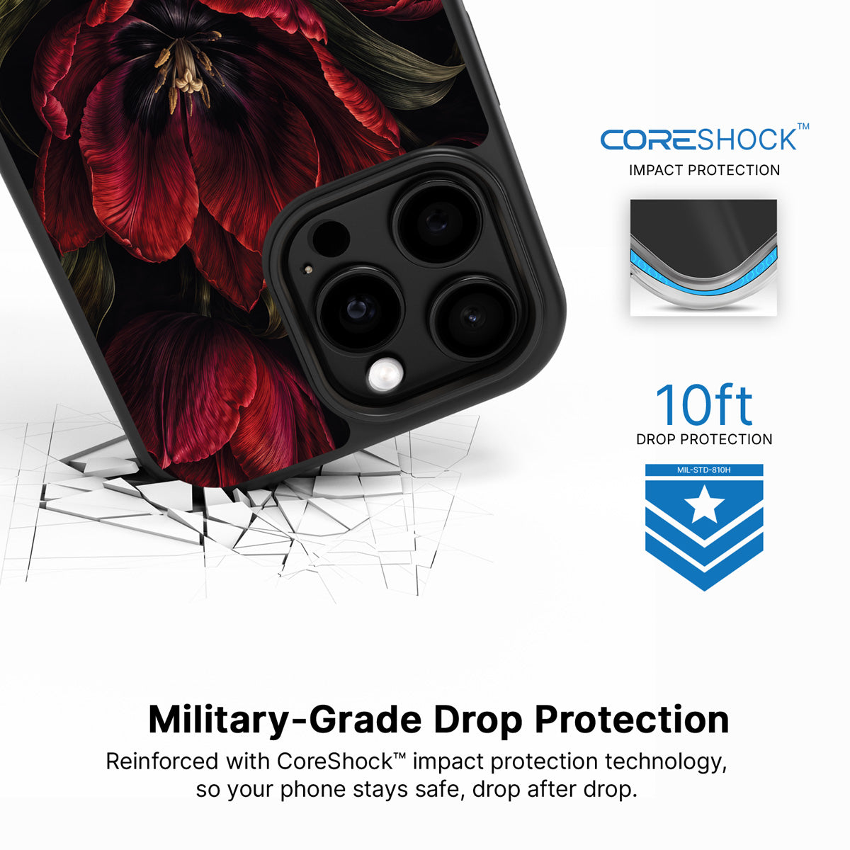 Scarlet Hour iPhone 13 Pro Max case with drop protection