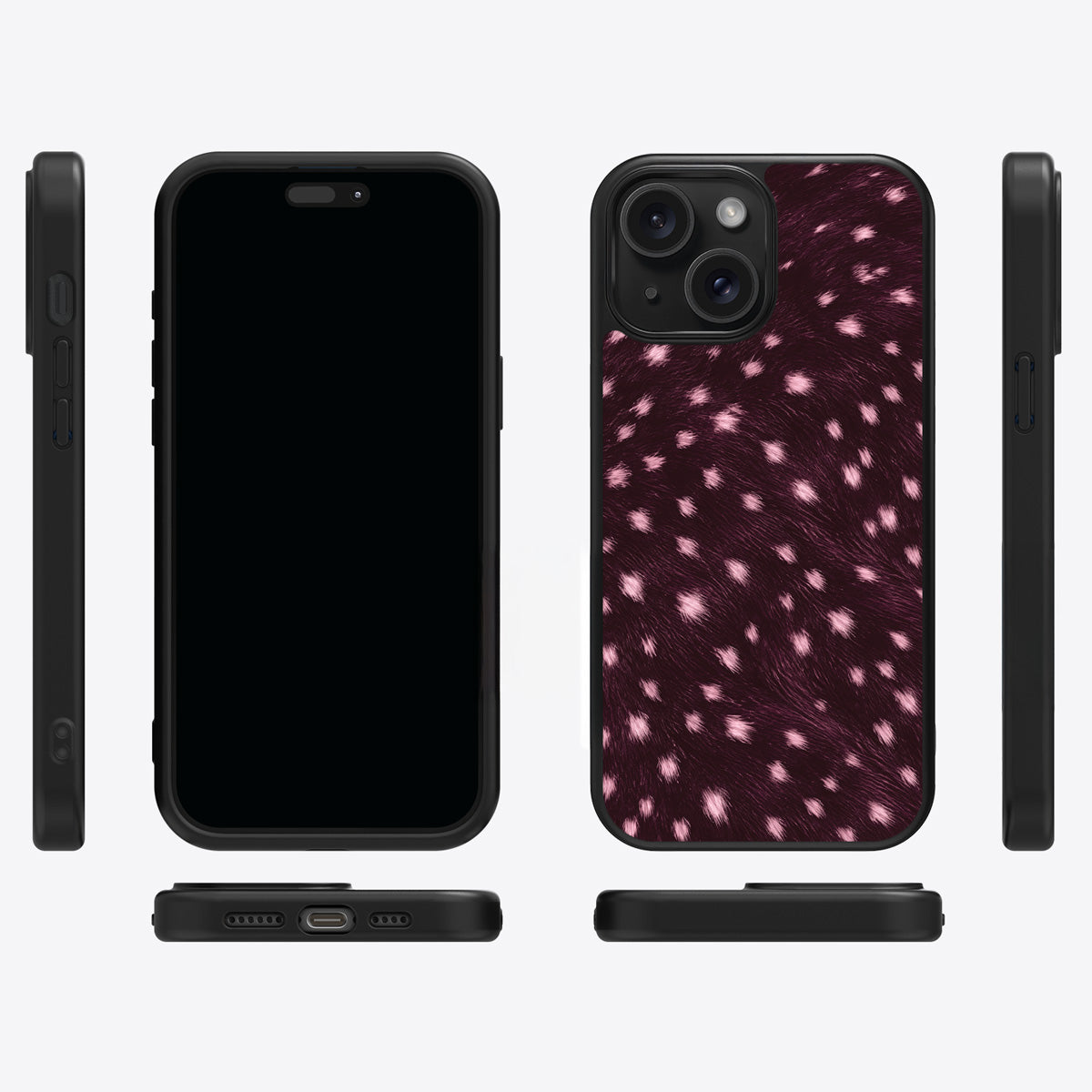 Fawn Spots iPhone 14 case cover – multi-angle view