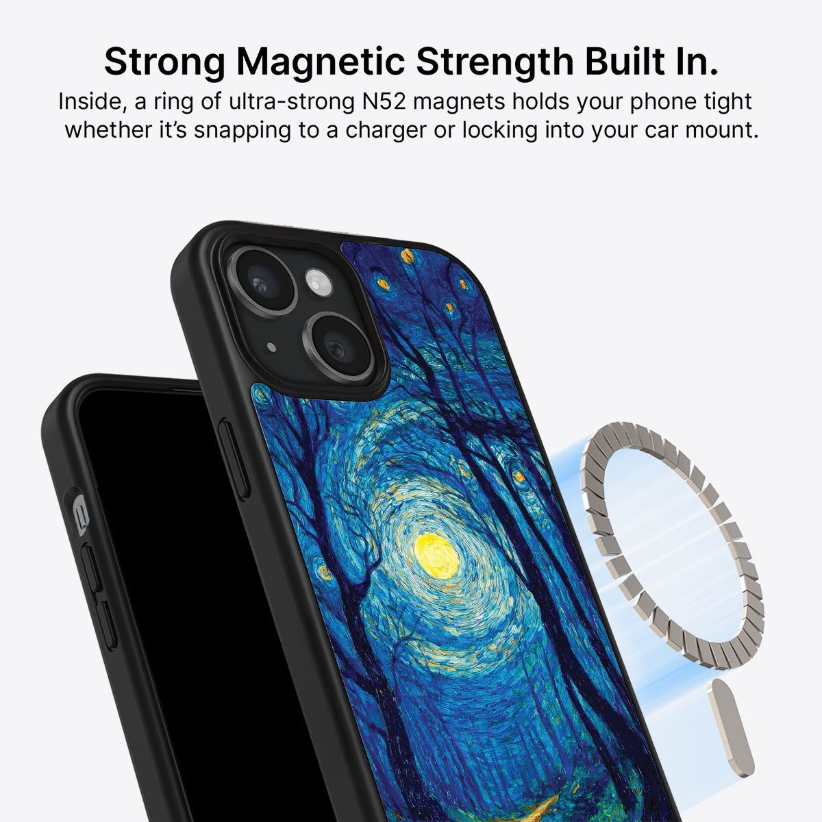 Woodland Designer iPhone 14 Case – Moonlit Forest | MagSafe