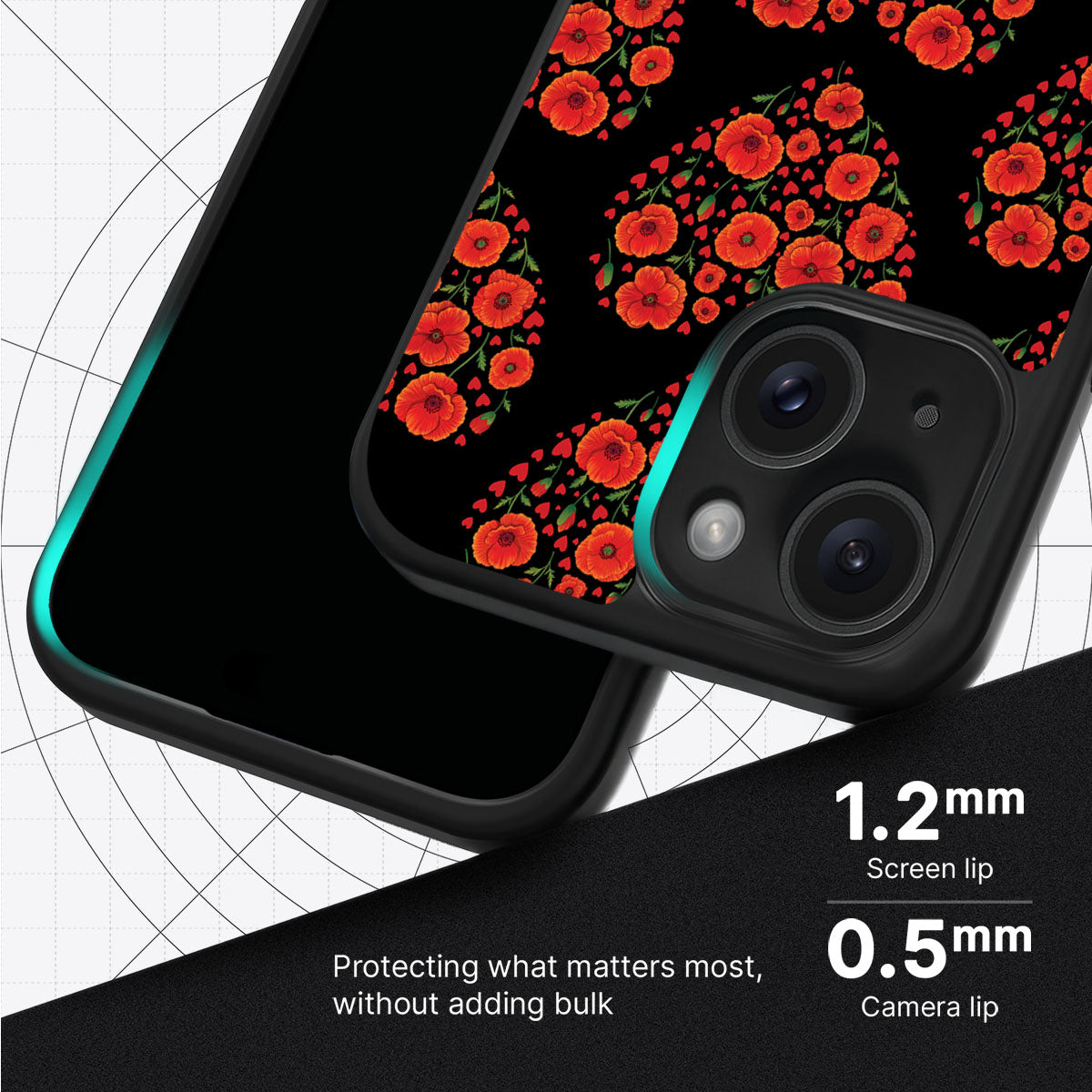 Poppy Heart - iPhone 14 Case #case type_core (magsafe), #case type_core (non magsafe)