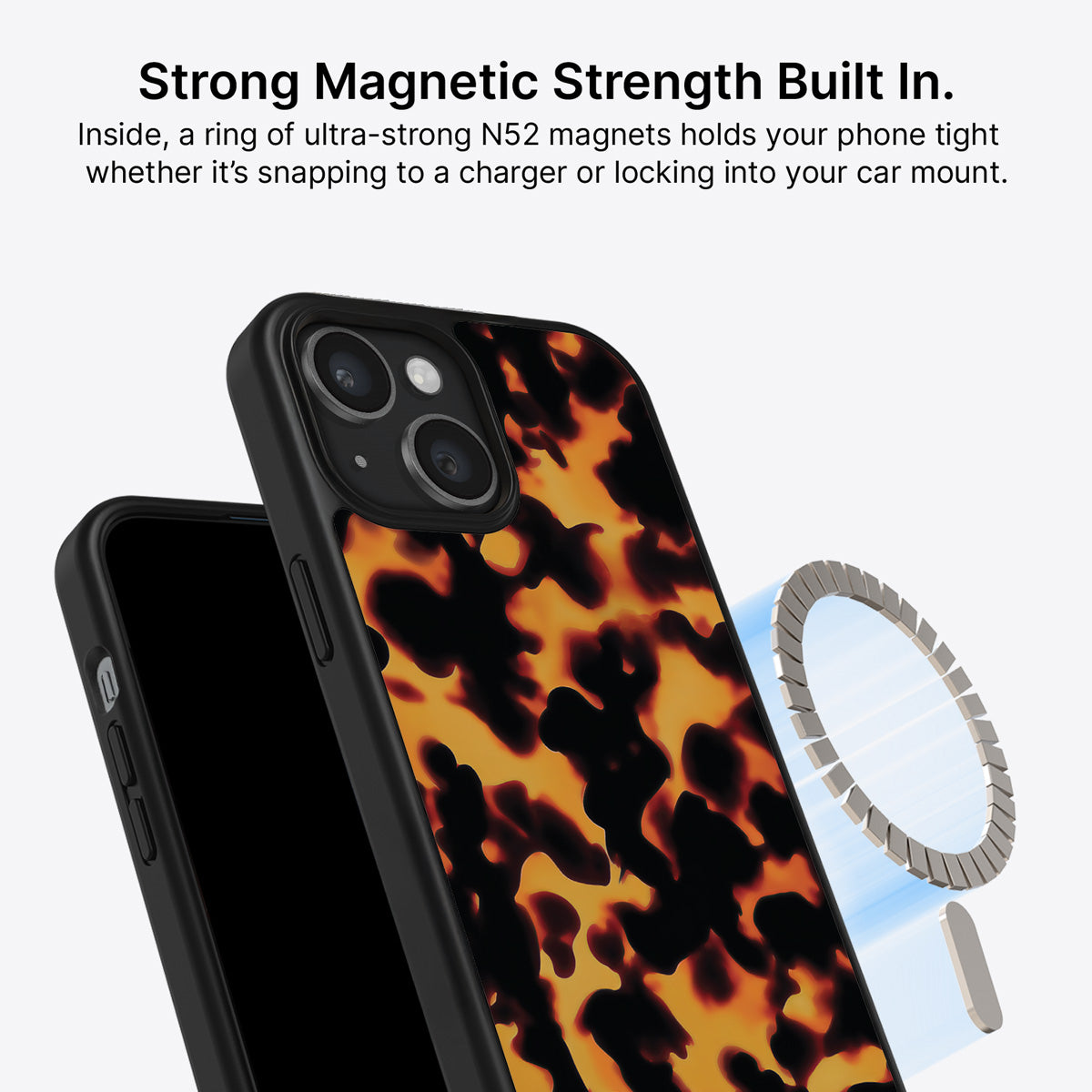 Animal Print Designer iPhone 14 Case – Tortoise Shell | MagSafe — view 4