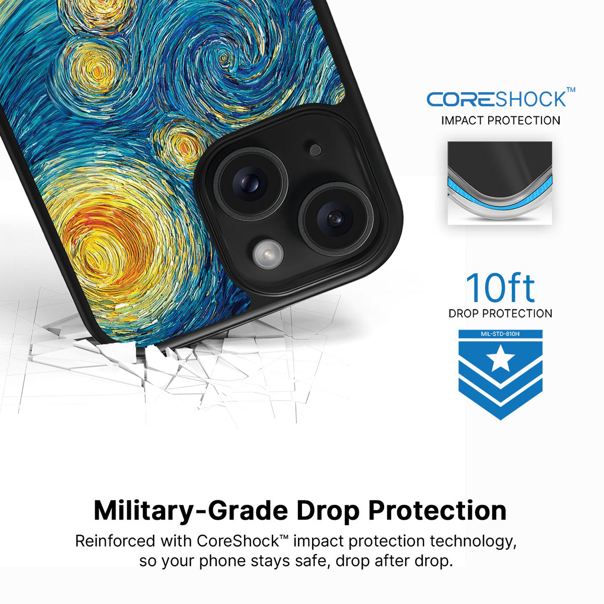 Astral Waves iPhone 14 Plus case with drop protection