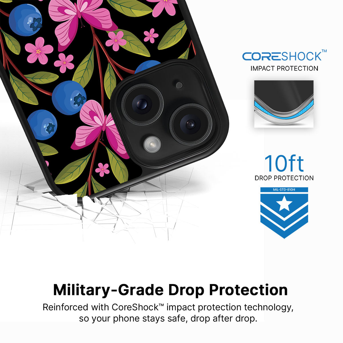 Blueberry Butterflies - iPhone 14 Plus Case #case type_core (magsafe), #case type_core (non magsafe)