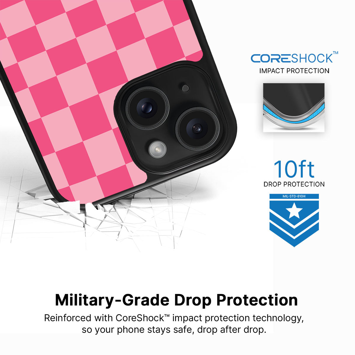 Candy Check iPhone 14 Plus case with drop protection