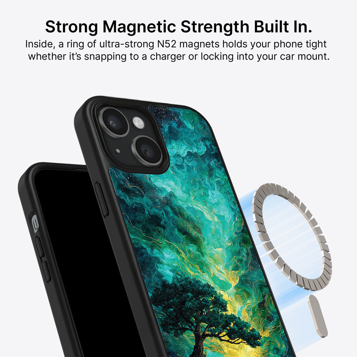 iPhone 14 Plus MagSafe case – Emerald Storm design