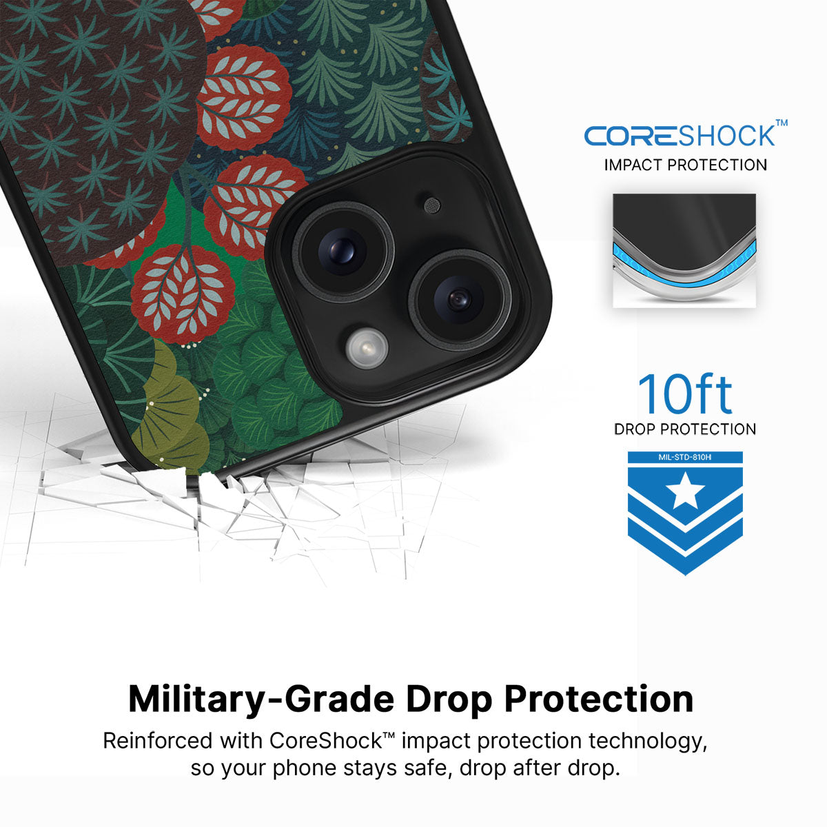 Flourishing Forests iPhone 14 Plus case with drop protection