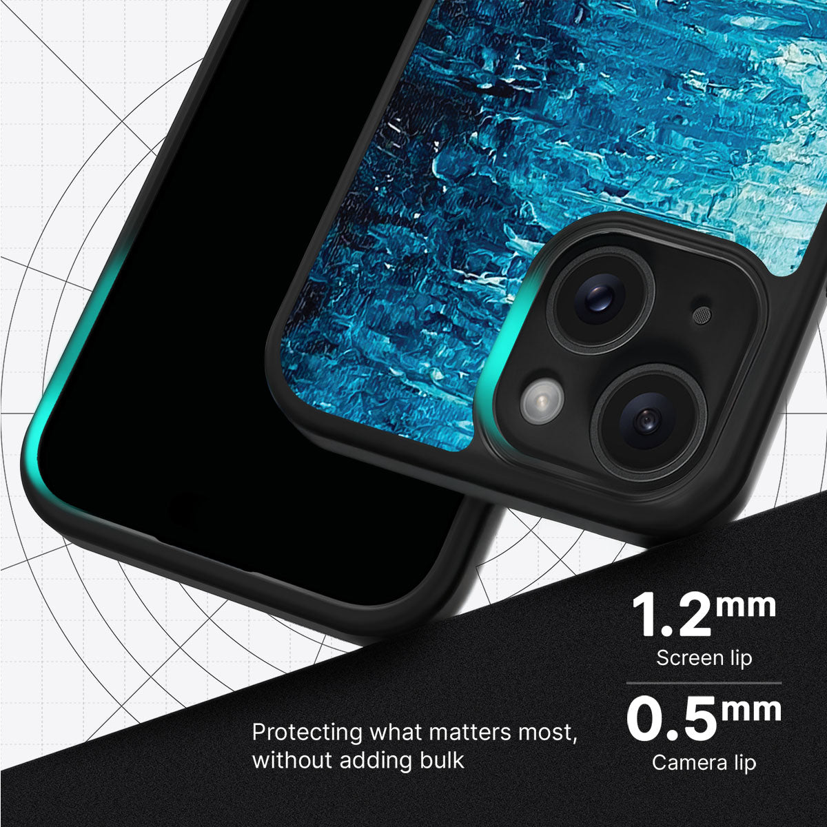 Indigo Impasto - iPhone 14 Plus Case #case type_core (magsafe), #case type_core (non magsafe)