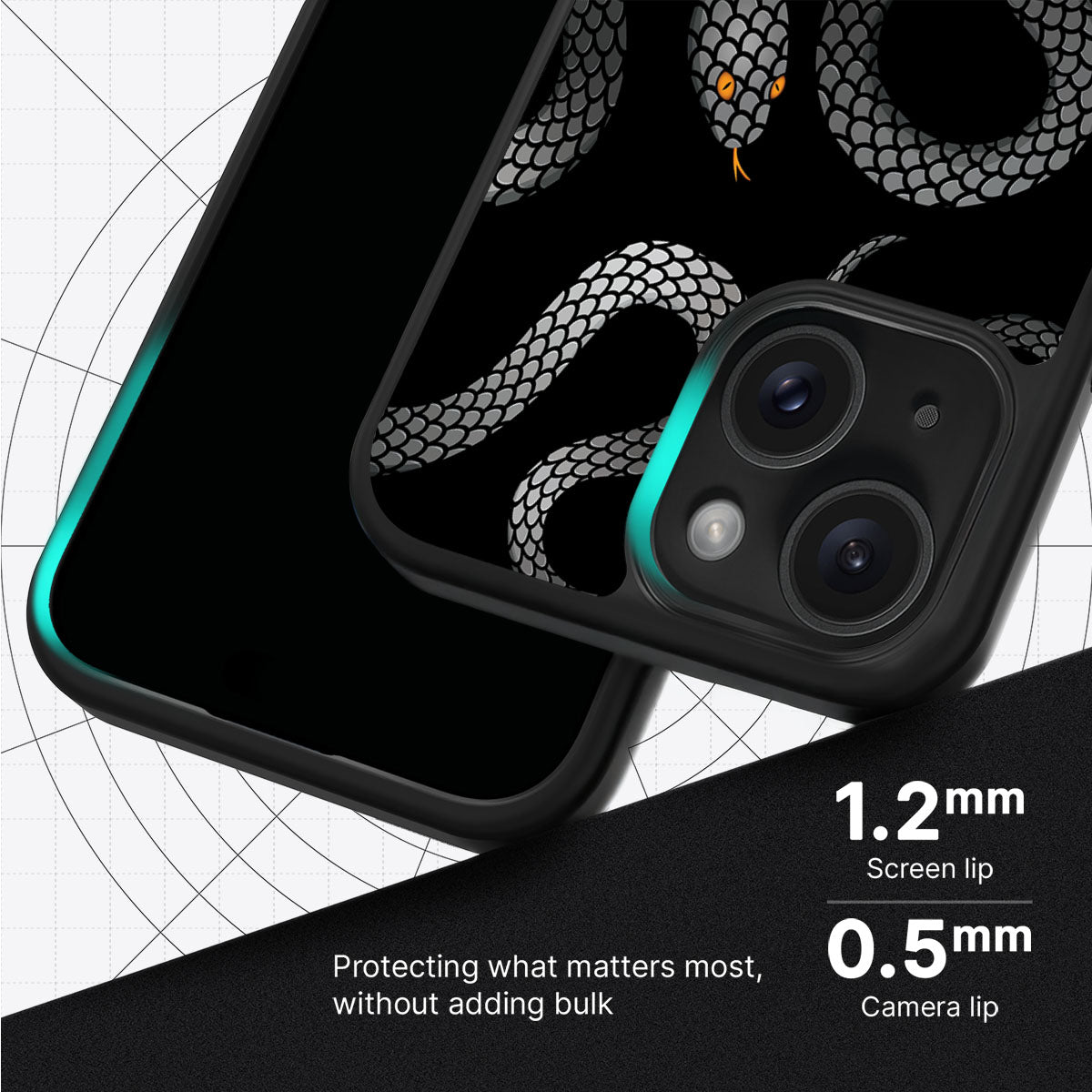 Noir Serpent - iPhone 14 Plus Case #case type_core (magsafe), #case type_core (non magsafe)