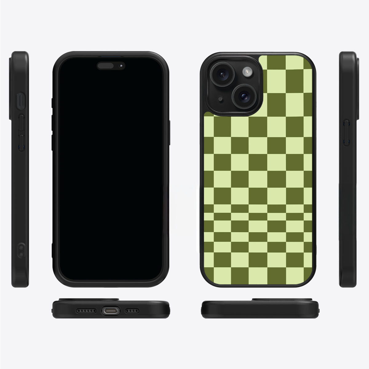Olive Meadow iPhone 14 Plus case cover – multi-angle view