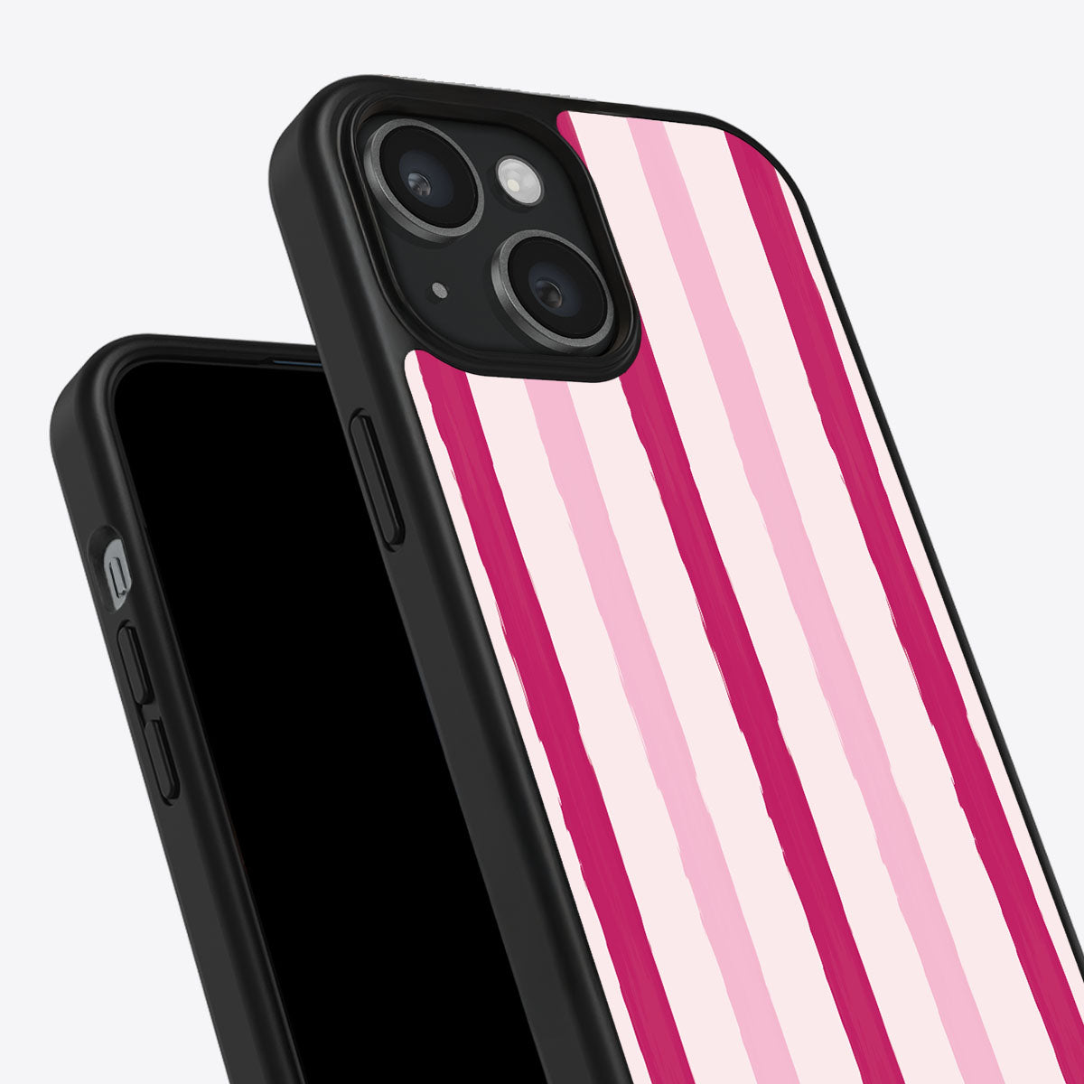 Pink Watercolor Stripes - iPhone 14 Plus Case #case type_core (non magsafe)