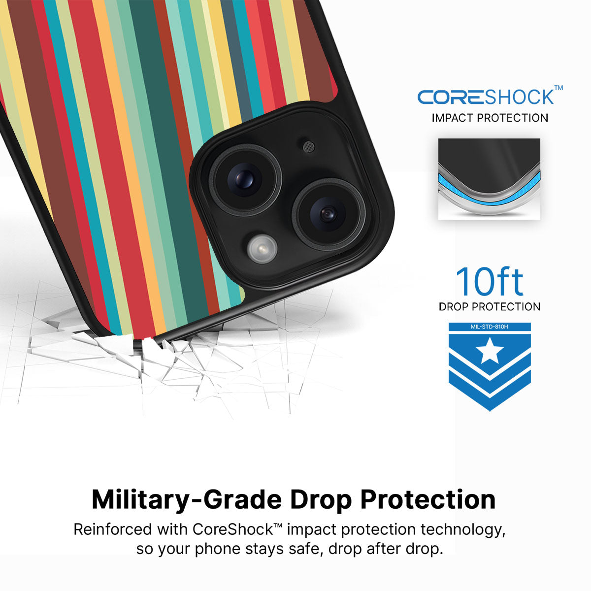 Retro Stripes - iPhone 14 Plus Case #case type_core (magsafe), #case type_core (non magsafe)