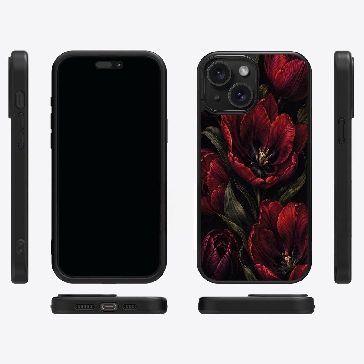 Scarlet Hour iPhone 14 Plus case cover – multi-angle view