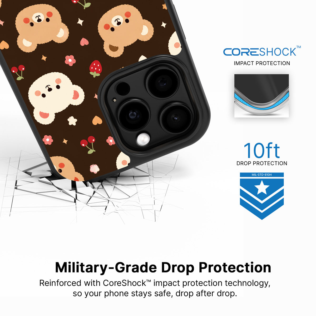 Cocoa Cuddles iPhone 14 Pro case with drop protection