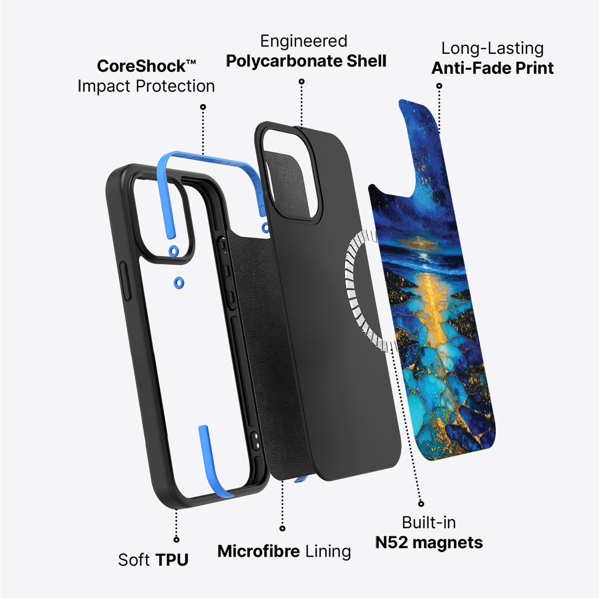 iPhone 14 Pro Case with MagSafe – Cosmic Seascape