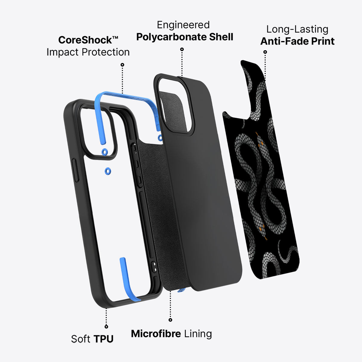 Noir Serpent - iPhone 14 Pro Case #case type_core (non magsafe)