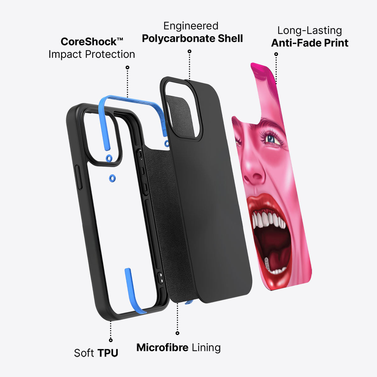 Pink Rage - iPhone 14 Pro Case #case type_core (non magsafe)