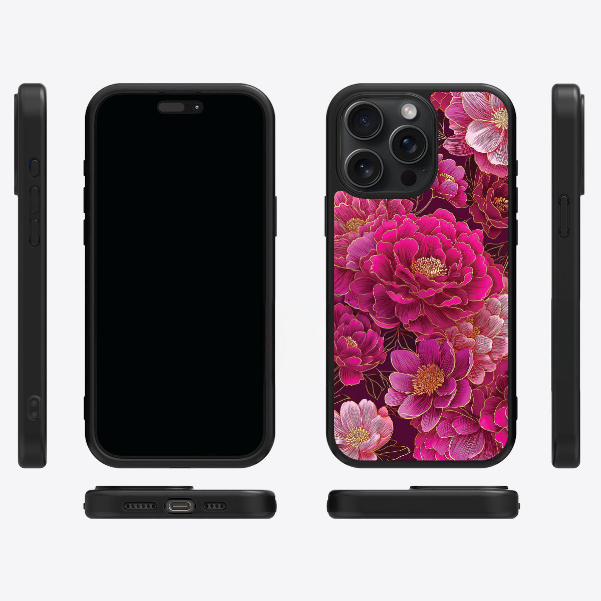 Pink Reverie iPhone 14 Pro case cover – multi-angle view