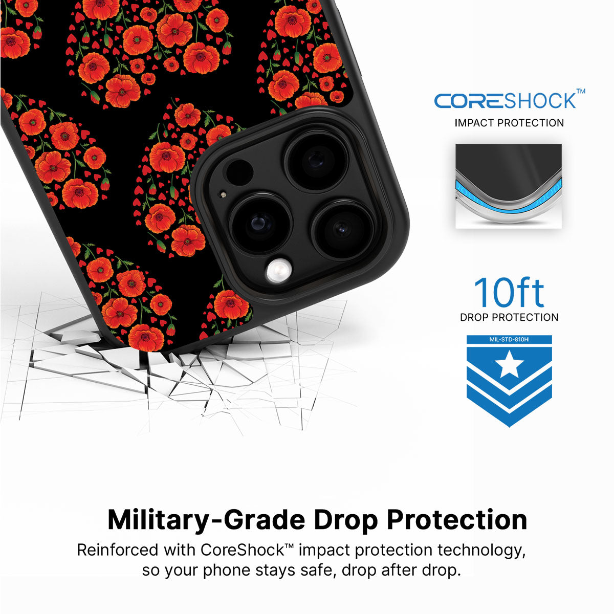 Poppy Heart - iPhone 14 Pro Case #case type_core (magsafe), #case type_core (non magsafe)