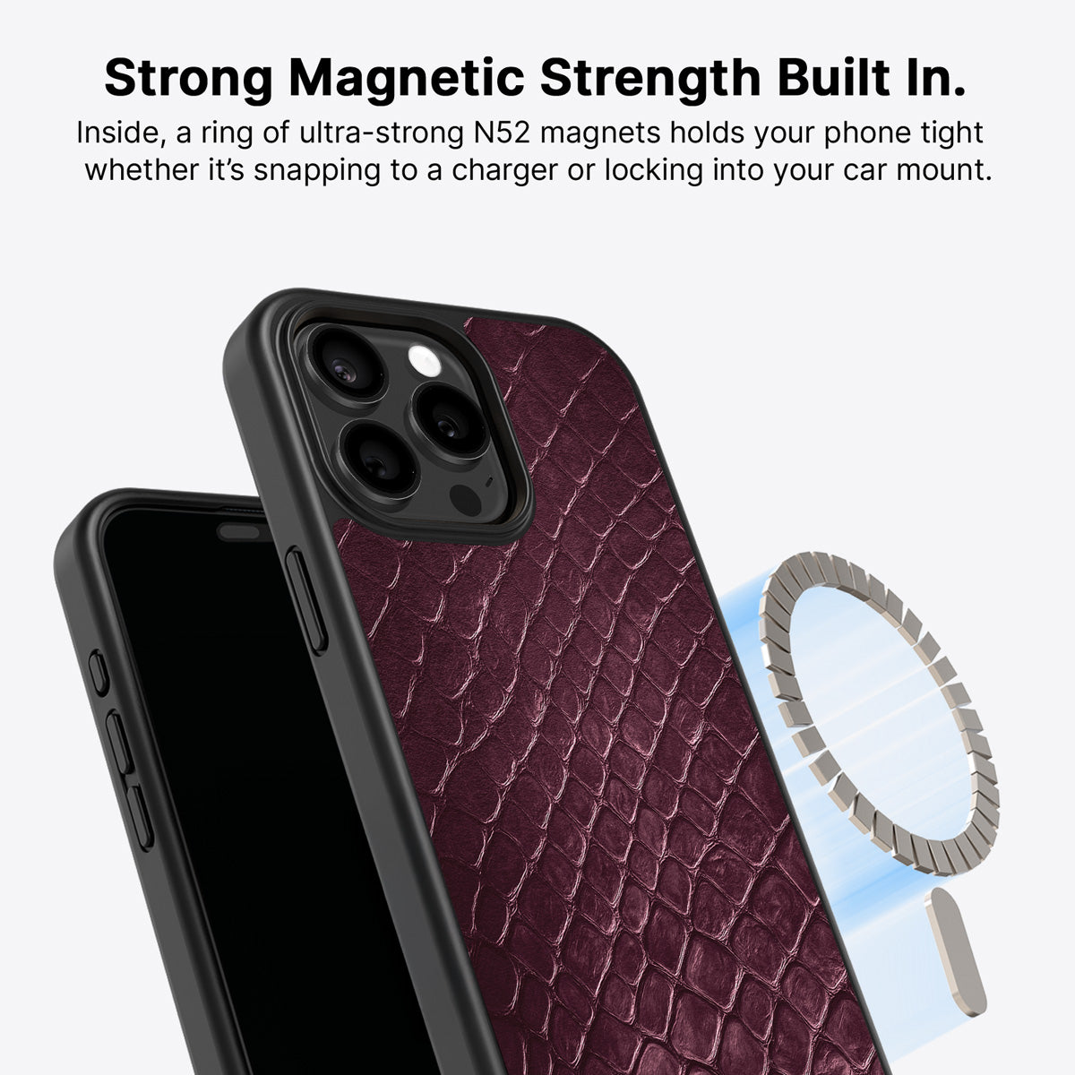iPhone 14 Pro MagSafe case – Wine Python design
