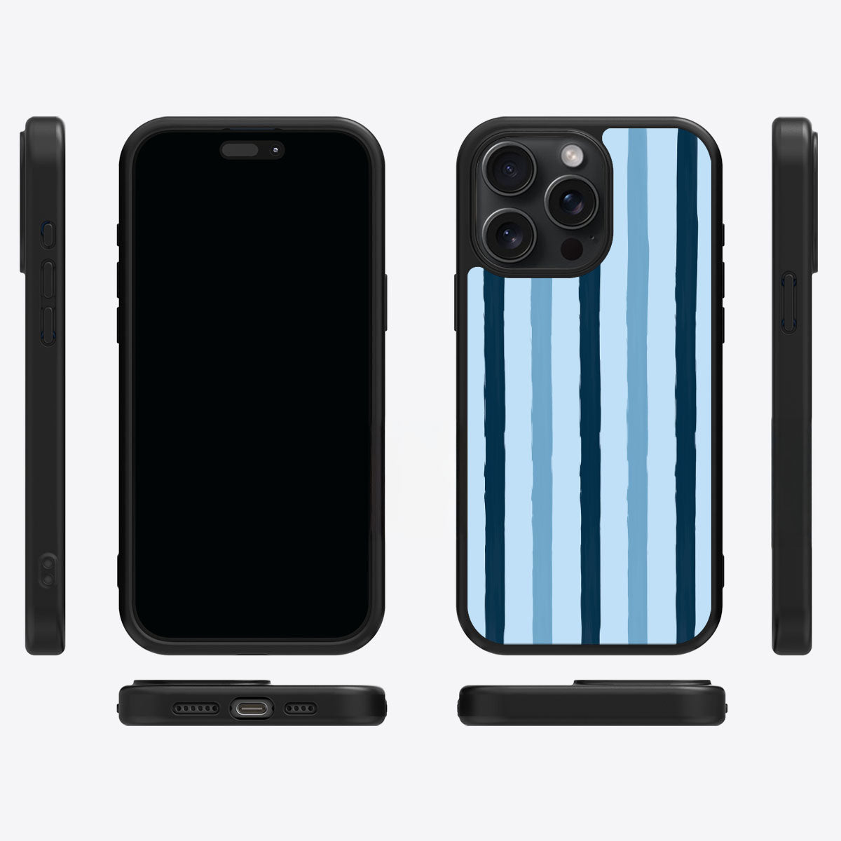 Blue Watercolor Stripes - iPhone 14 Pro Max Case #case type_core (magsafe), #case type_core (non magsafe)