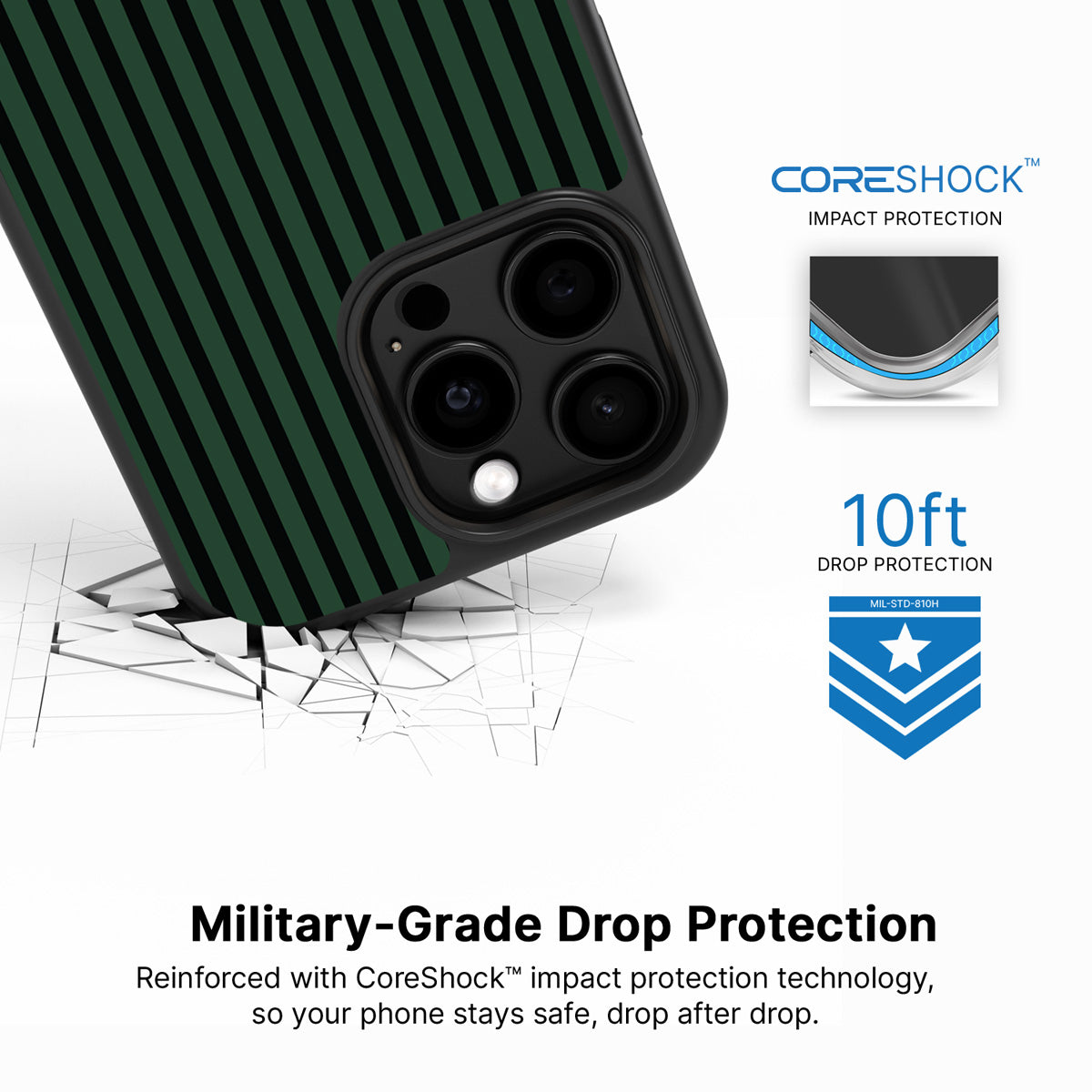 Green Stripe iPhone 14 Pro Max Case – Jungle Rule | MagSafe