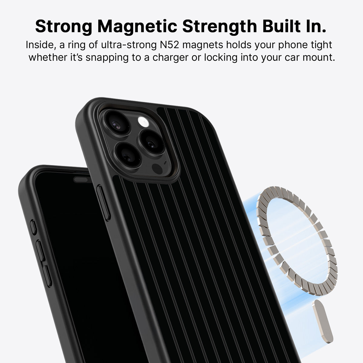 iPhone 14 Pro Max MagSafe case – Onyx Pinstripe design