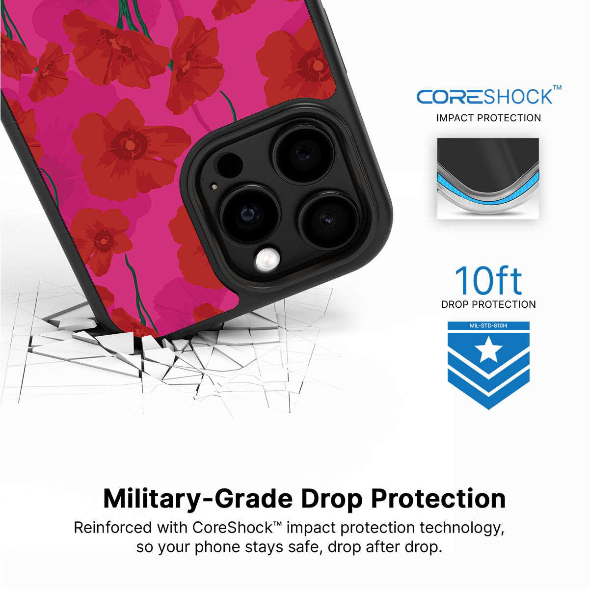 Pink Poppies - iPhone 14 Pro Max Case #case type_core (magsafe), #case type_core (non magsafe)