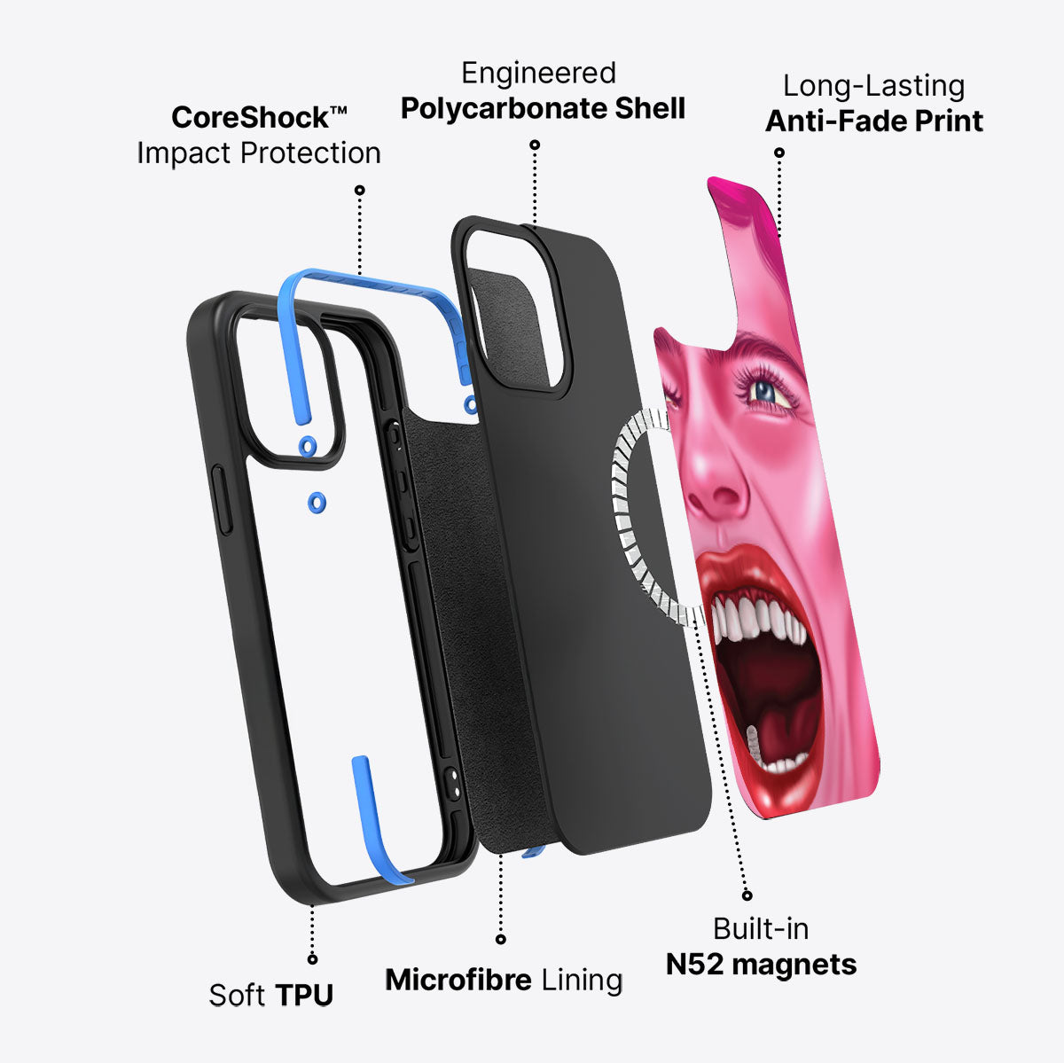 Pink Rage - iPhone 14 Pro Max Case #case type_core (magsafe)
