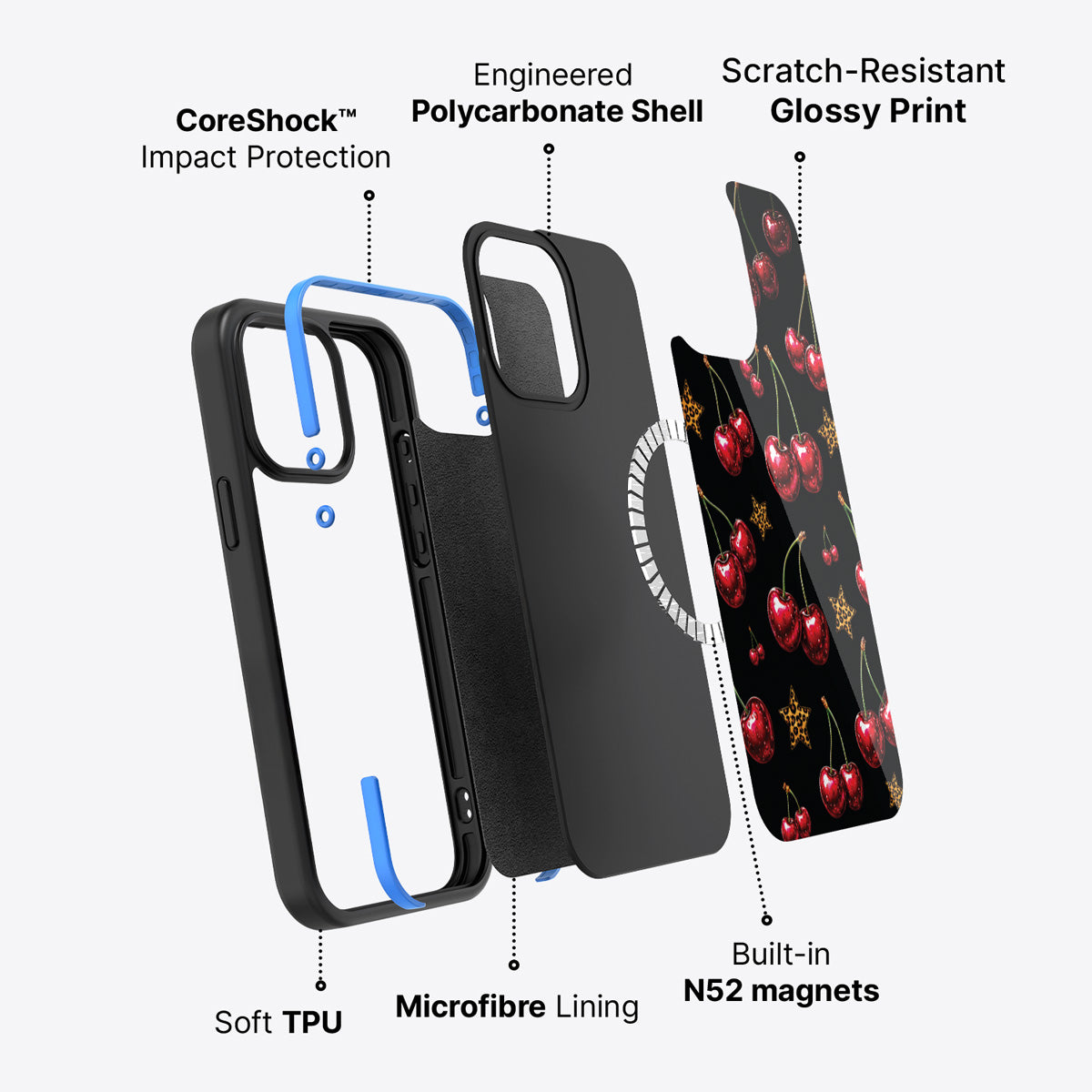 iPhone 14 Pro Max case construction – Rebel Cherry phone case