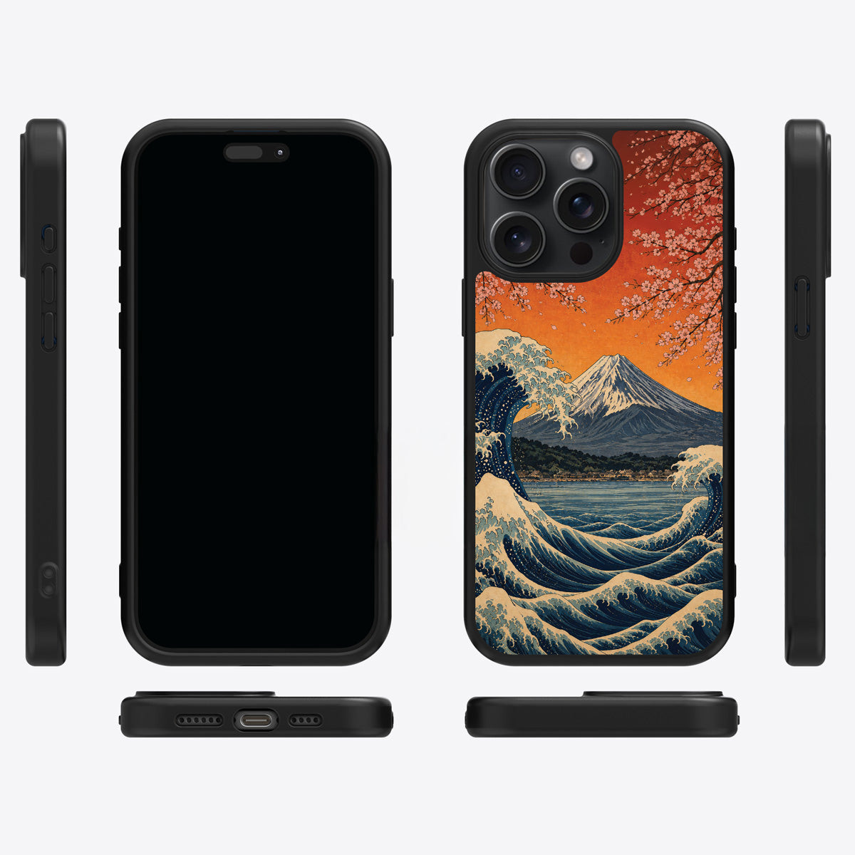 Sakura Coast iPhone 14 Pro Max case cover – multi-angle view