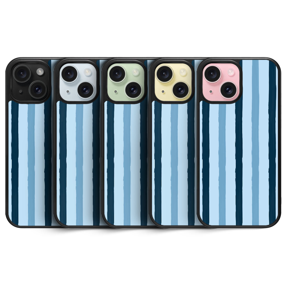 Blue Watercolor Stripes - iPhone 15 Case #case type_core (magsafe), #case type_core (non magsafe)