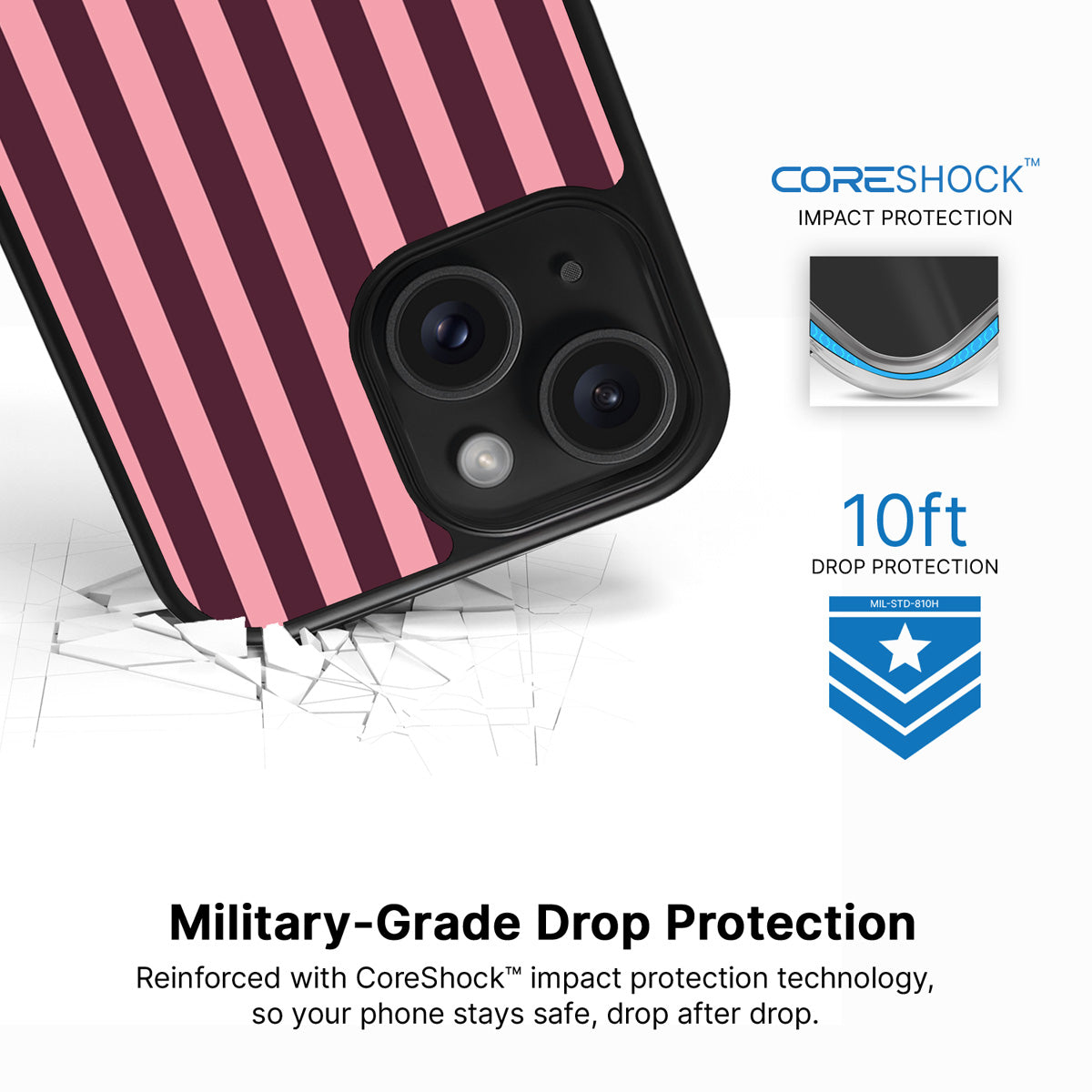 Candy Column iPhone 15 case with drop protection