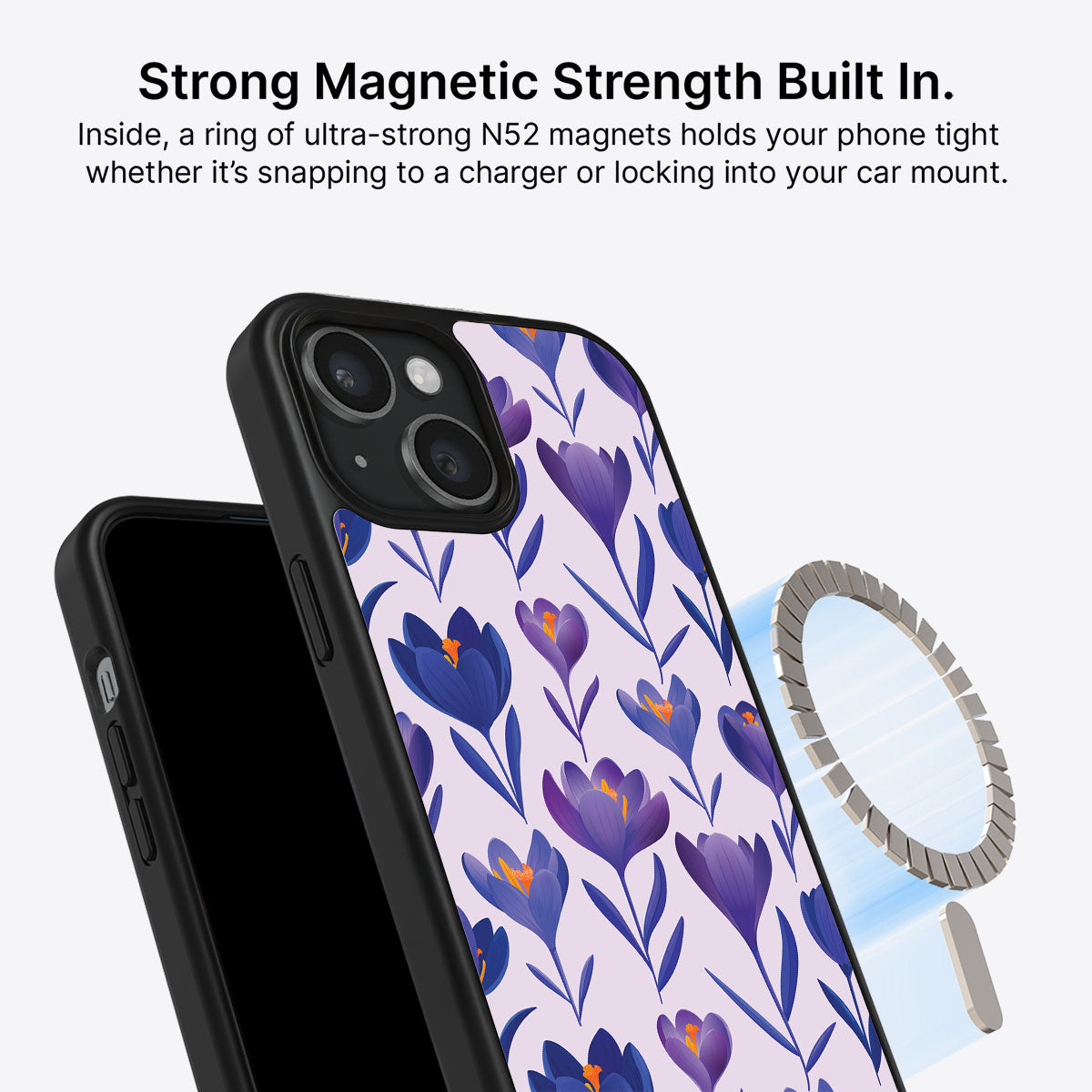 Midnight Crocus - iPhone 15 Case