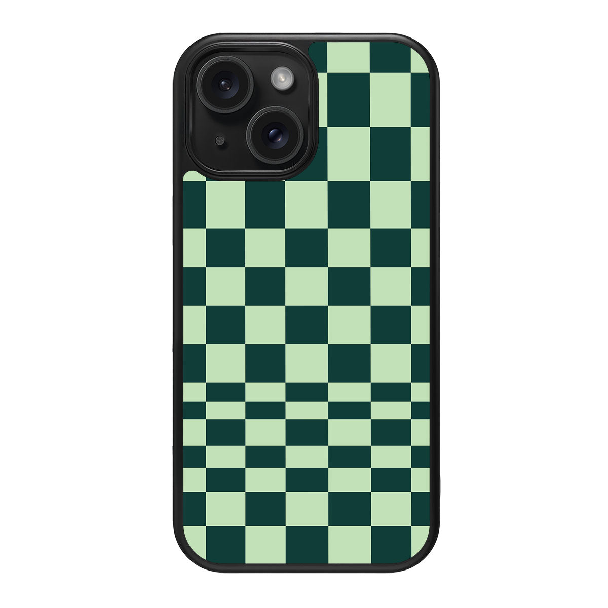Mint Matrix design back view – iPhone 15 case