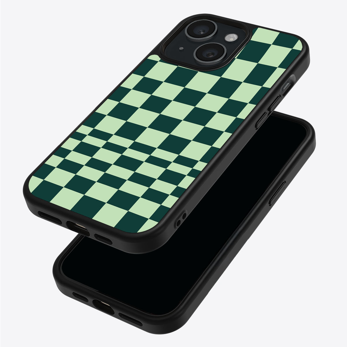Mint Matrix iPhone 15 case – back and side view