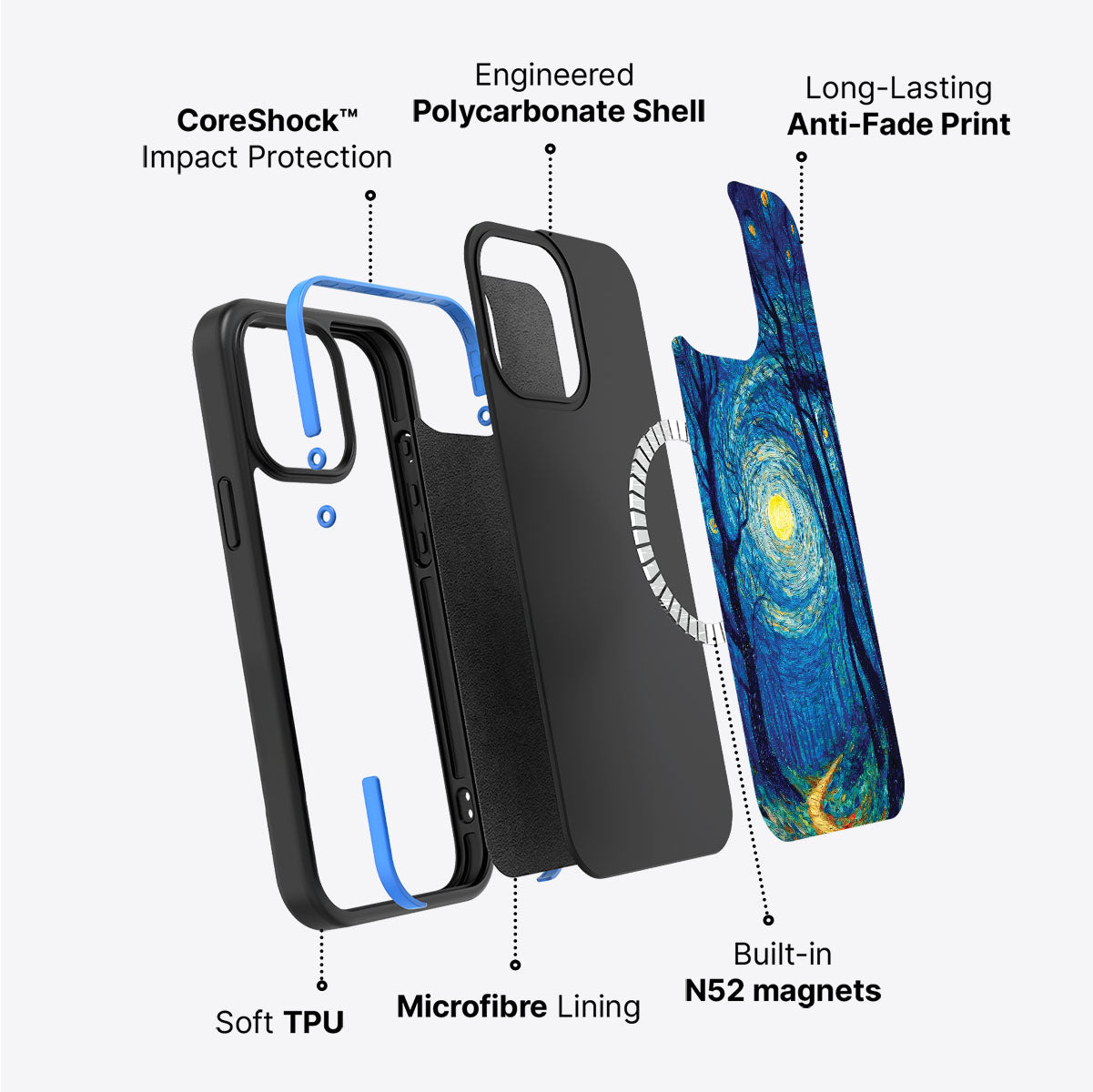 iPhone 15 Case with MagSafe – Moonlit Forest