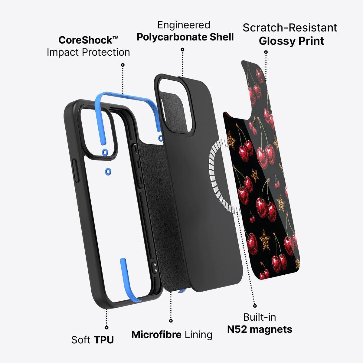 iPhone 15 case construction – Rebel Cherry phone case