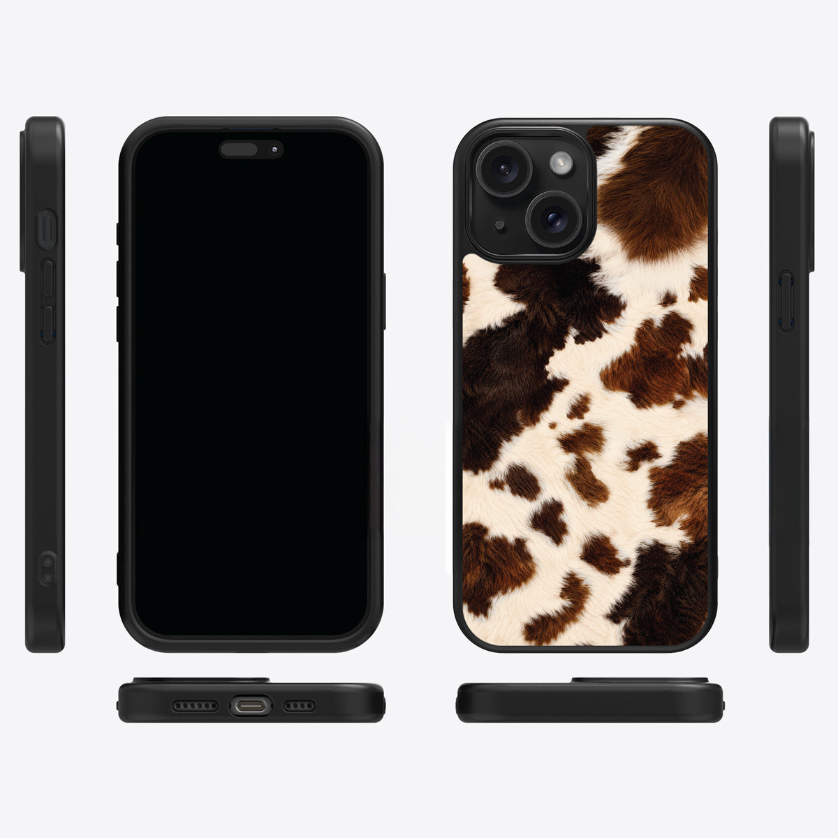 Cowhide Designer iPhone 15 Case – Swiss Cow | MagSafe