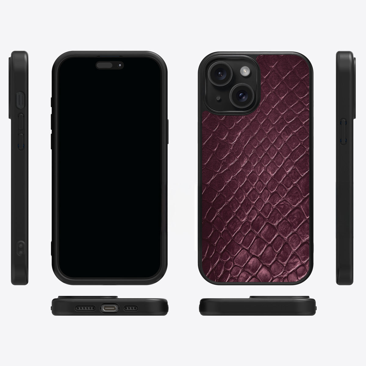 Wine Python iPhone 15 case cover – multi-angle view
