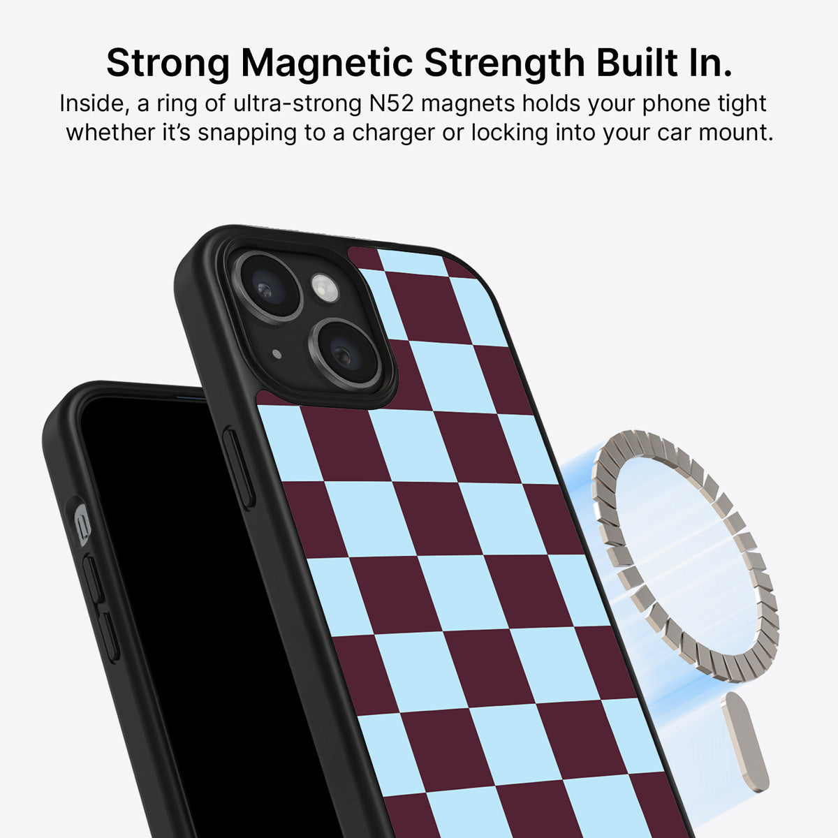 iPhone 15 Plus MagSafe case – Cabernet Tile design