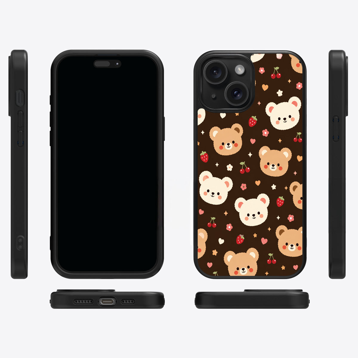 Cocoa Cuddles iPhone 15 Plus case cover – multi-angle view