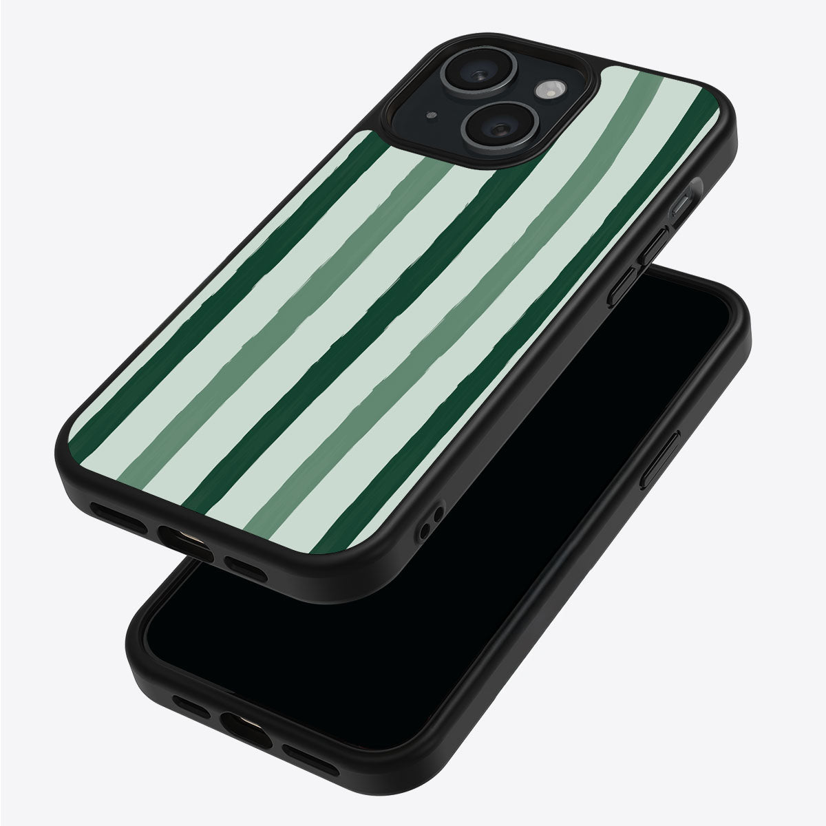 Green Watercolor Stripes - iPhone 15 Plus Case #case type_core (magsafe), #case type_core (non magsafe)