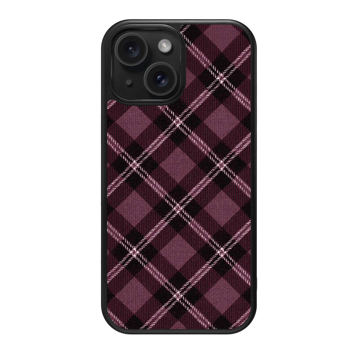 Merlot Weave design back view – iPhone 15 Plus case