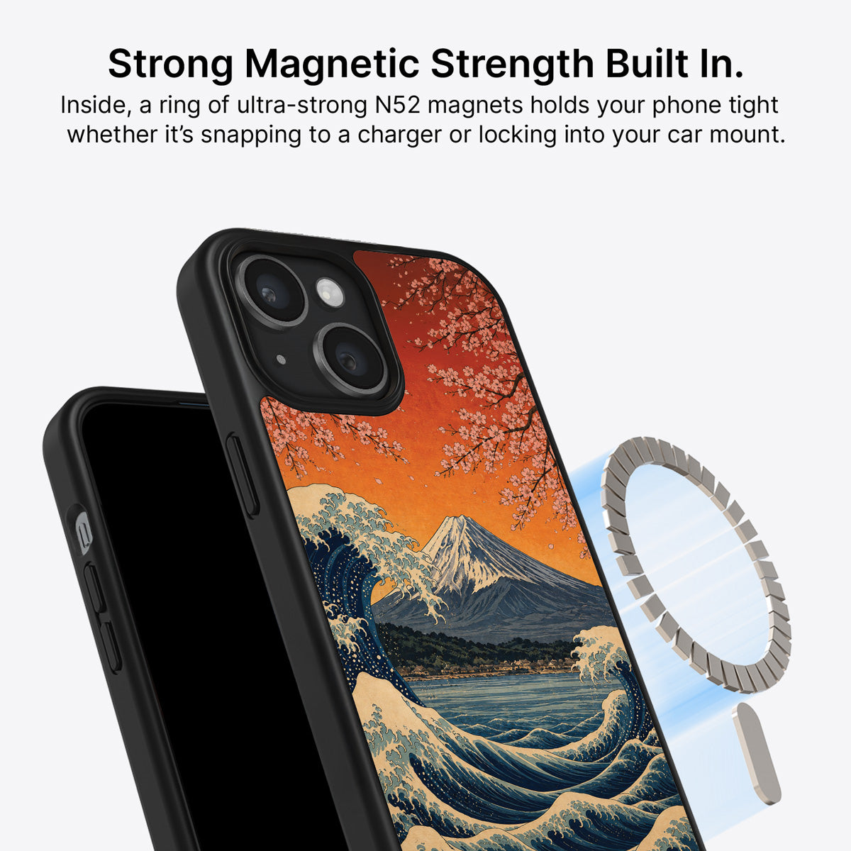 iPhone 15 Plus MagSafe case – Sakura Coast design