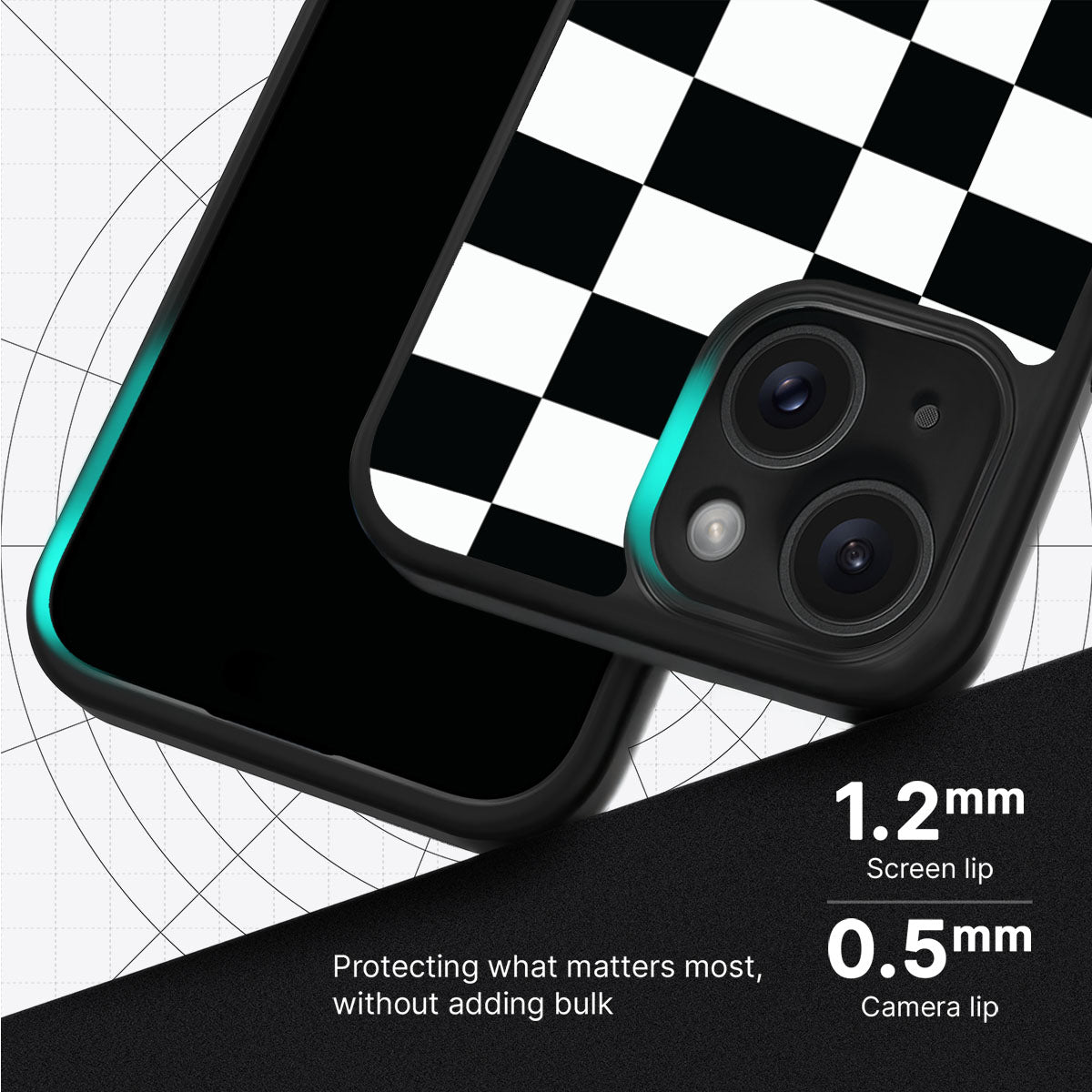 Skewed Checks - iPhone 15 Plus Case  #case type_core (magsafe), #case type_core (non magsafe)