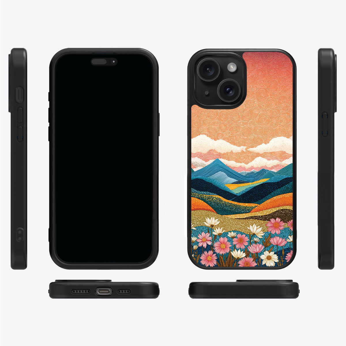 Sunset Designer iPhone 15 Plus Case – Soft Horizon | MagSafe