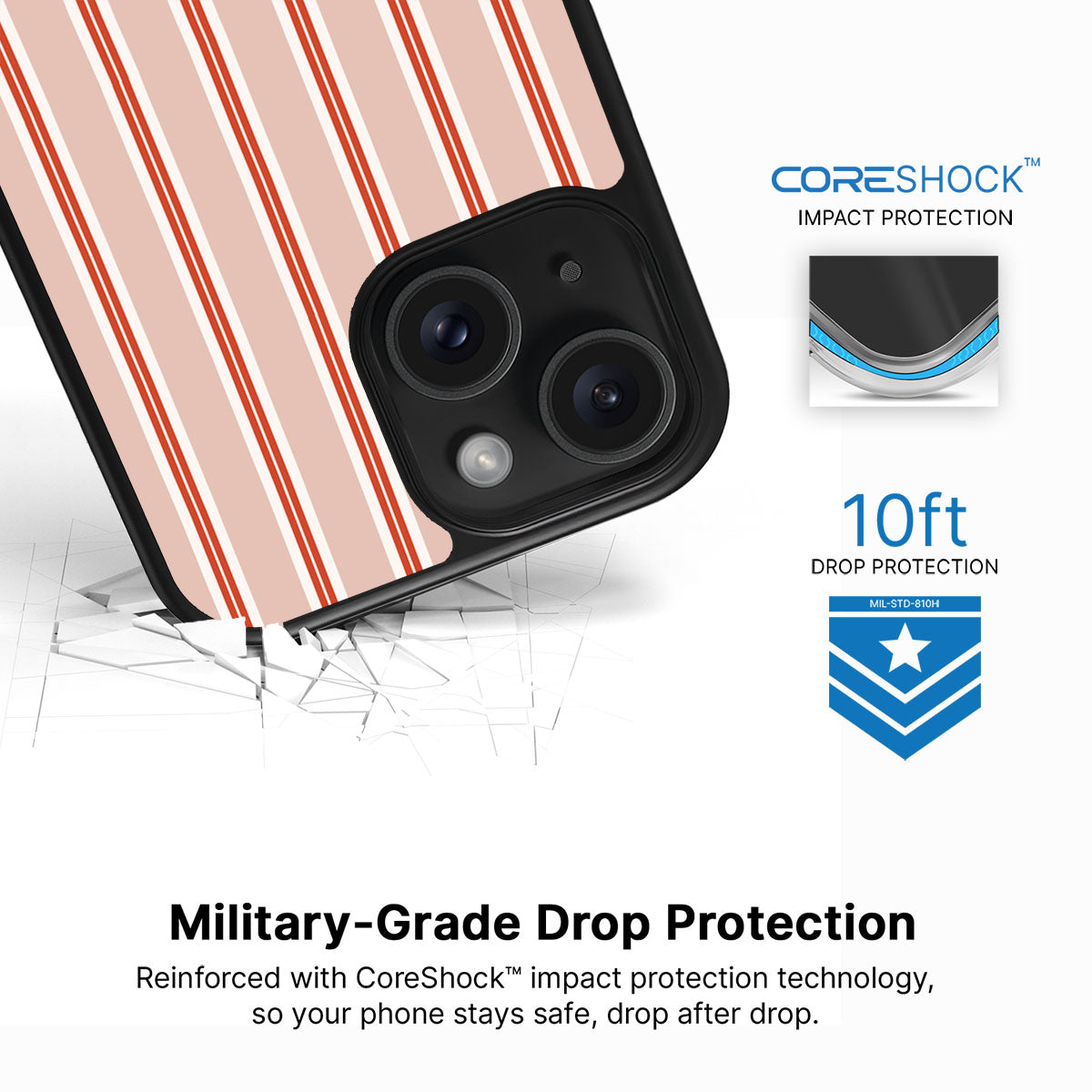 Vermillion Streak - iPhone 15 Plus Case #case type_core (magsafe), #case type_core (non magsafe)